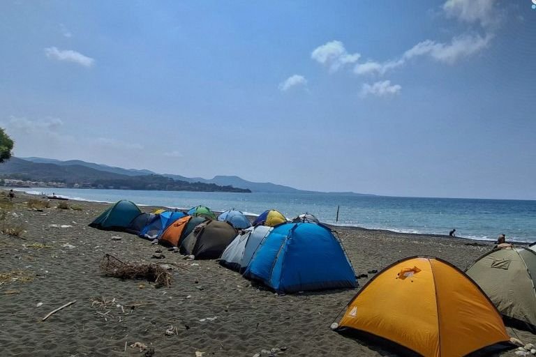 Camping Enthusiasts Gather at Al-Badrousiyah Beach in Latakia