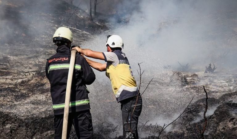Firefighters Extinguish Forest Fire in Qudsya, Rif Dimashq