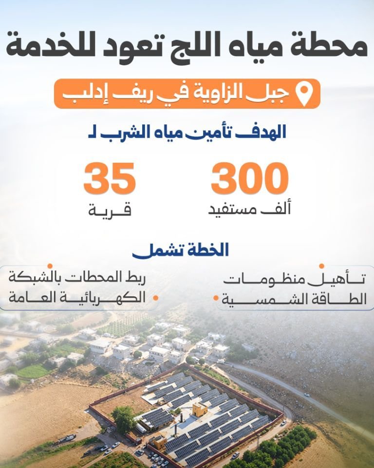 Ministry of Energy Commissions Al-Luj Water Station in Idlib