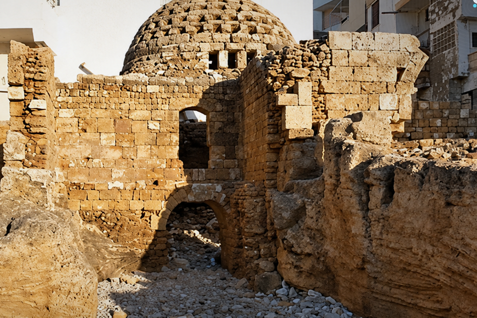 Ottoman Bath in Arwad Faces Erosion and Risk of Collapse